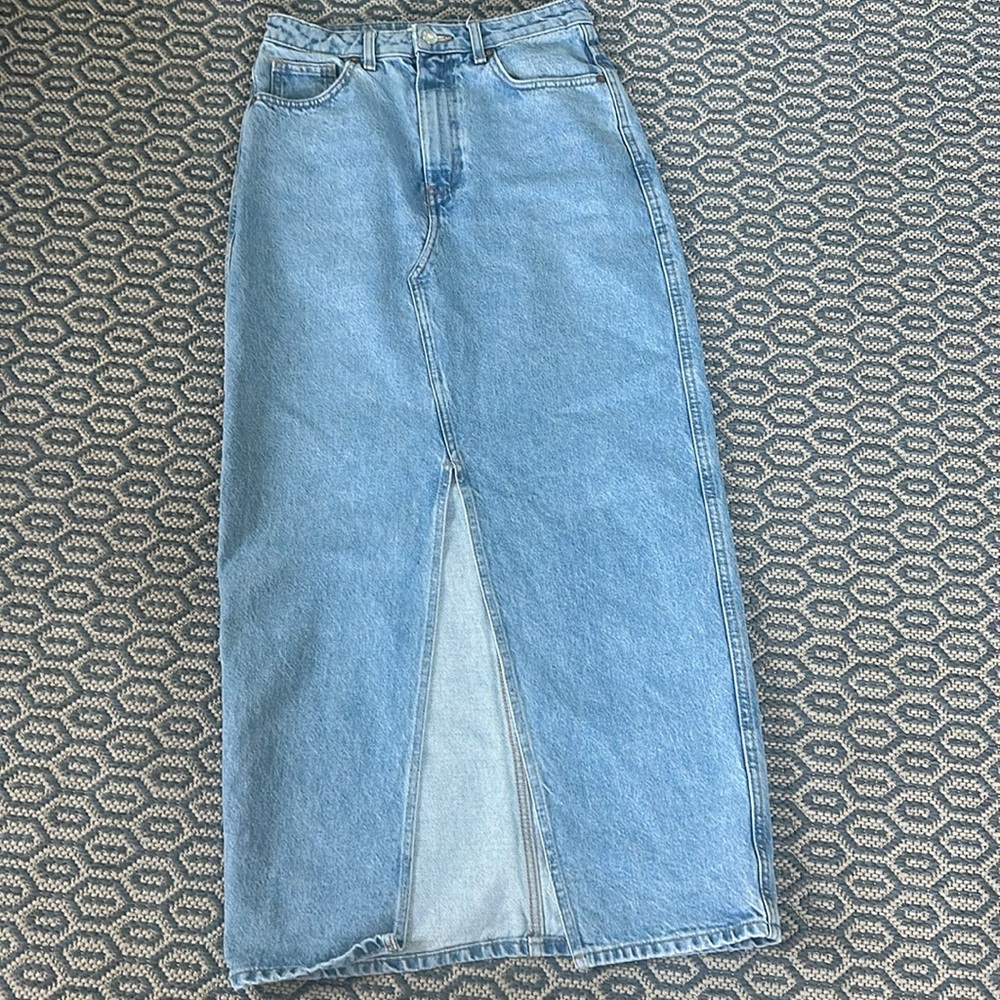 Mango Blue Denim Maxi Skirt - Picture 7 of 10